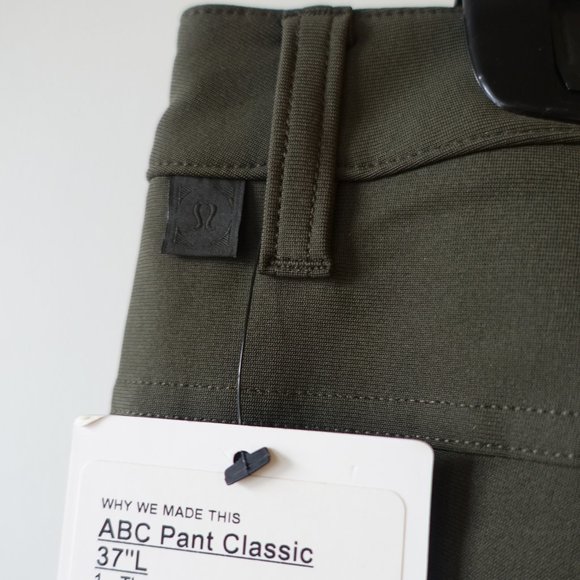 Lululemon Warpstreme ABC Pant Classic 37"L inseam Tall Size 34 Dark Olive - Picture 7 of 12